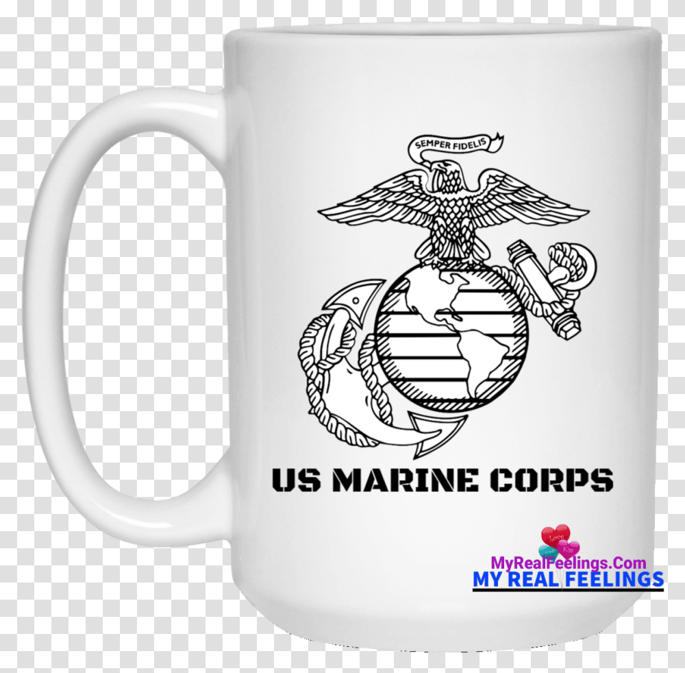 Eagle Globe And Anchor Outline, Coffee Cup, Bird, Animal, Stein Transparent Png