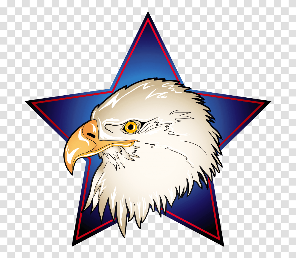 Eagle Head In Blue Star Image, Bird, Animal, Bald Eagle Transparent Png