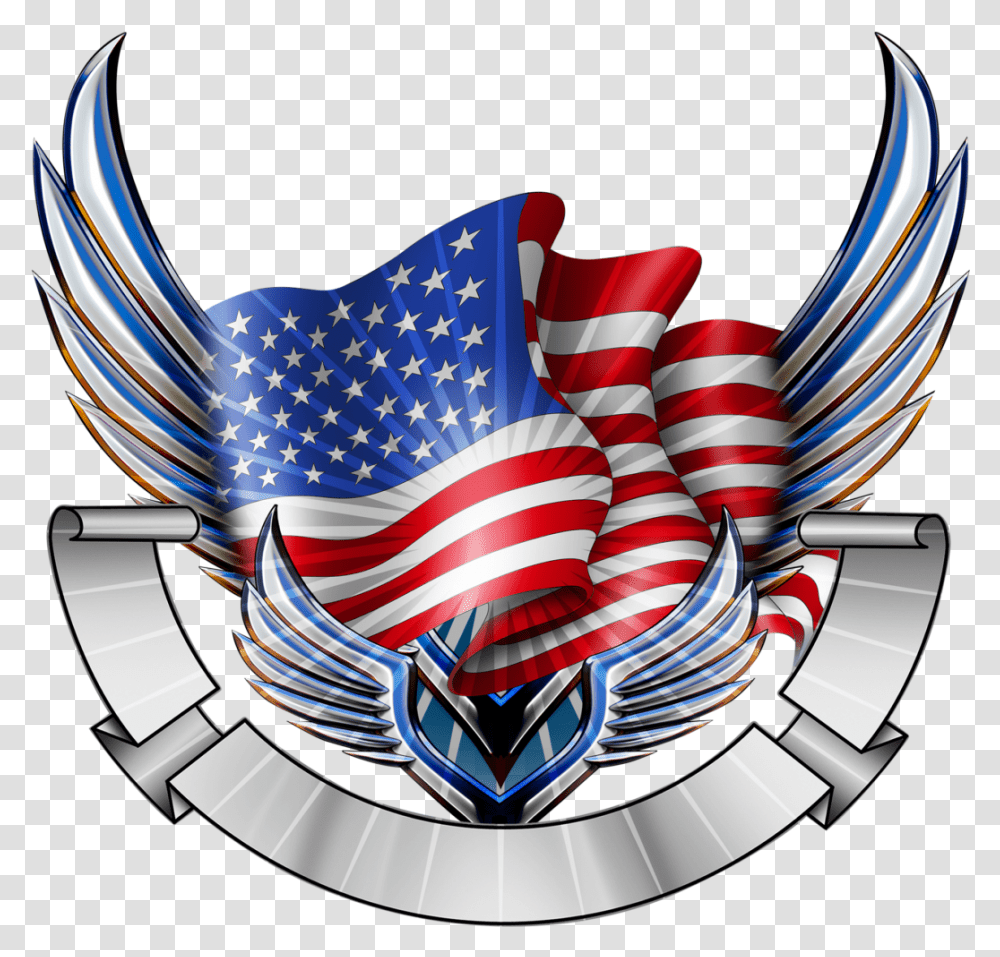 Eagle Logo With Flag, Emblem, American Flag Transparent Png