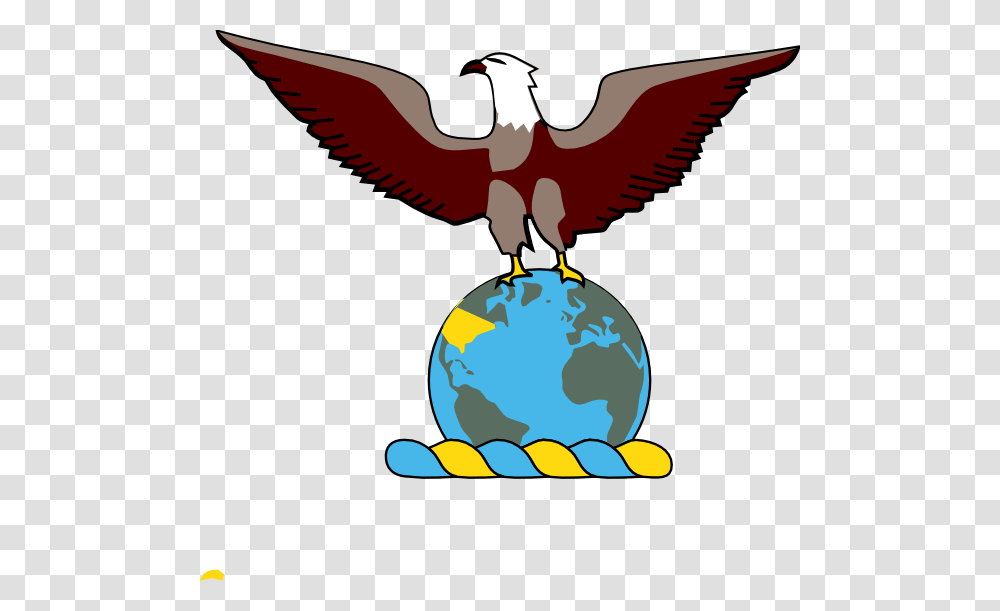 Eagle Over Globe Clip Art Free Vector, Flying, Bird, Animal, Vulture Transparent Png