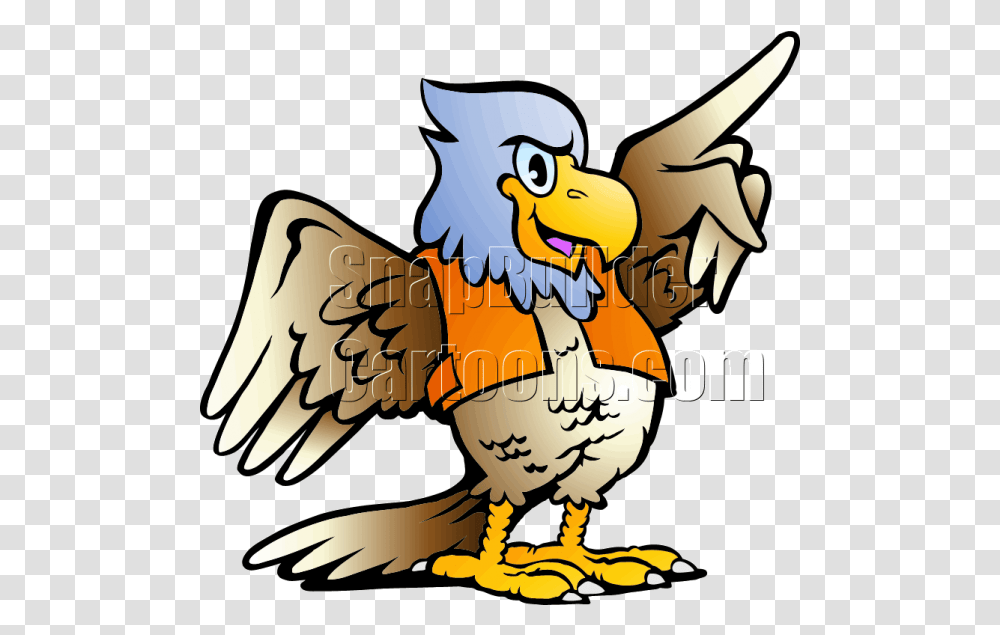 Eagle Pointing Right Cartoon Bird Pointing, Animal, Flying, Puffin, Rooster Transparent Png