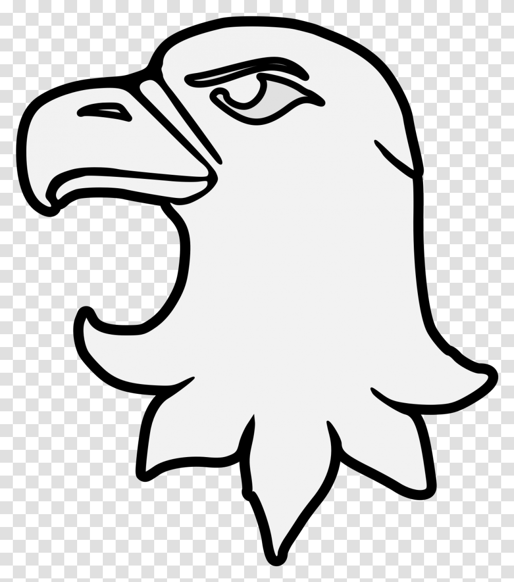 Eagle S Head Erased, Bird, Animal, Stencil, Silhouette Transparent Png