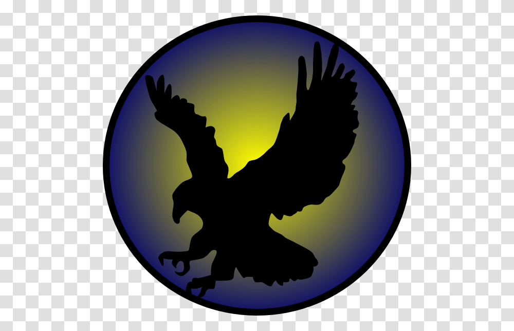 Eagle Silhouette On Blue Clip Art, Bird, Animal, Emblem Transparent Png