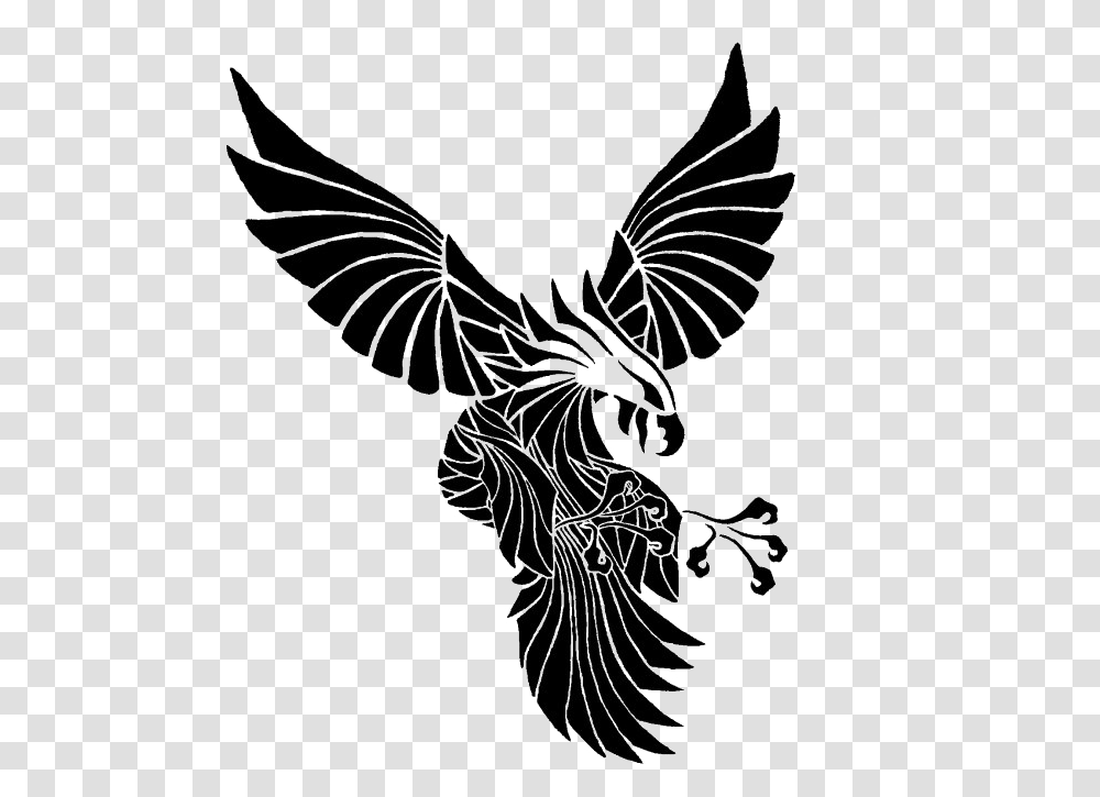 Eagle Tattoo Background Tribal Eagle Designs Tattoo, Emblem, Bird, Animal Transparent Png