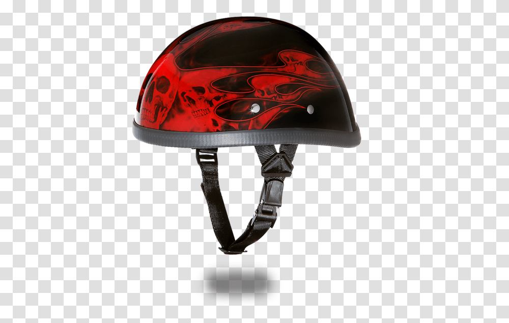 Eagle W Skull Flames Red Daytona Helmets Motorcycle Helmet, Apparel, Crash Helmet, Lamp Transparent Png