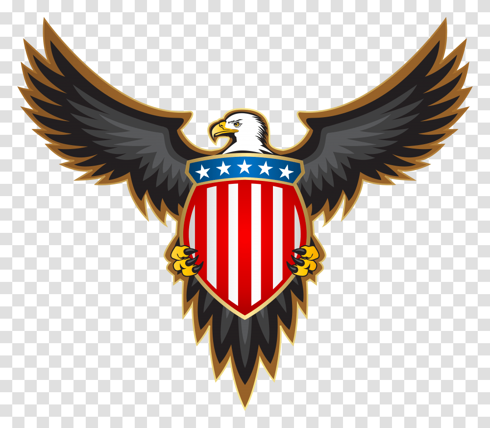 Eagle With American Badge Clip Art Gallery, Bird, Animal, Emblem Transparent Png