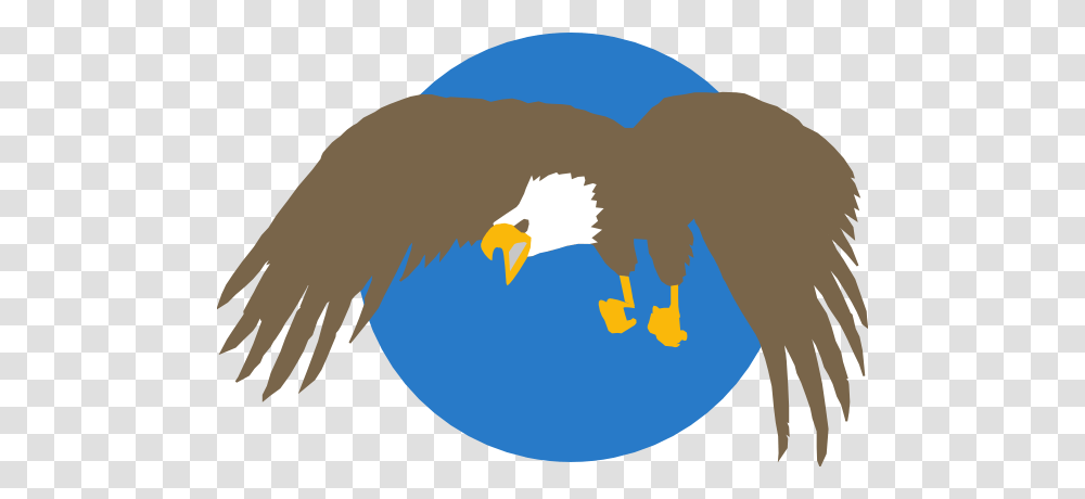 Eagle With Blue Circle Background Clip Art For Web, Bird, Animal, Bald Eagle, Flying Transparent Png