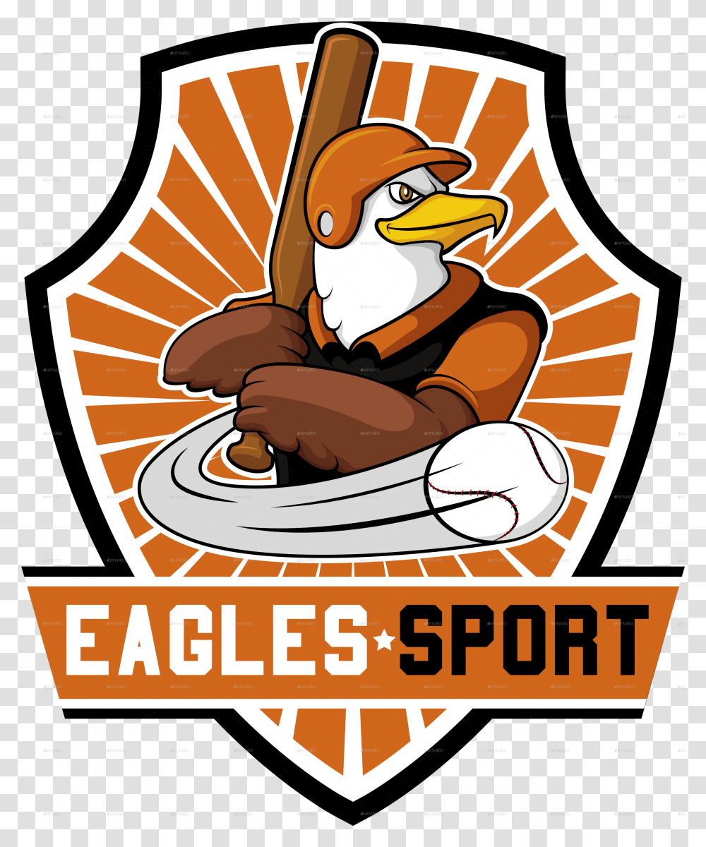 Eagles Sport Baseball Team Logo Orange Sports Team Logo, Poster, Advertisement, Flyer, Paper Transparent Png