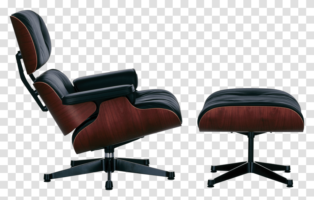 Eames Chair Charles Et Ray Eames Lounge Chair, Furniture, Ottoman, Cushion Transparent Png