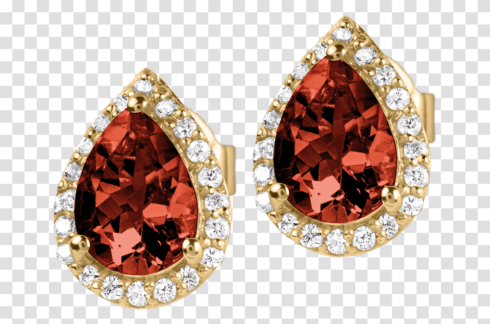 Ear Stud Sterling Silver Gold Plated With Garnet Solid, Accessories, Accessory, Diamond, Gemstone Transparent Png