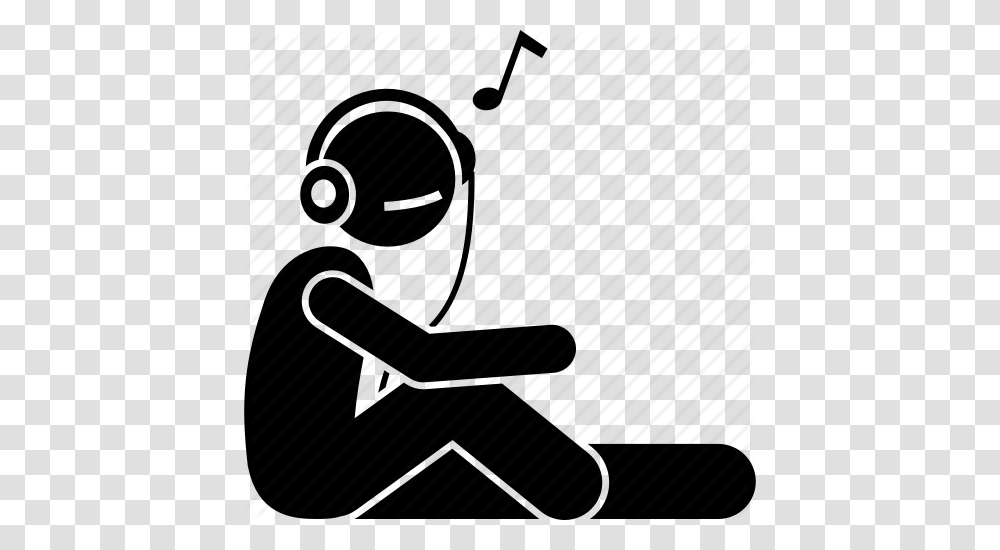 Earphone Headset Listening Man Music Song Icon, Piano, Kneeling Transparent Png