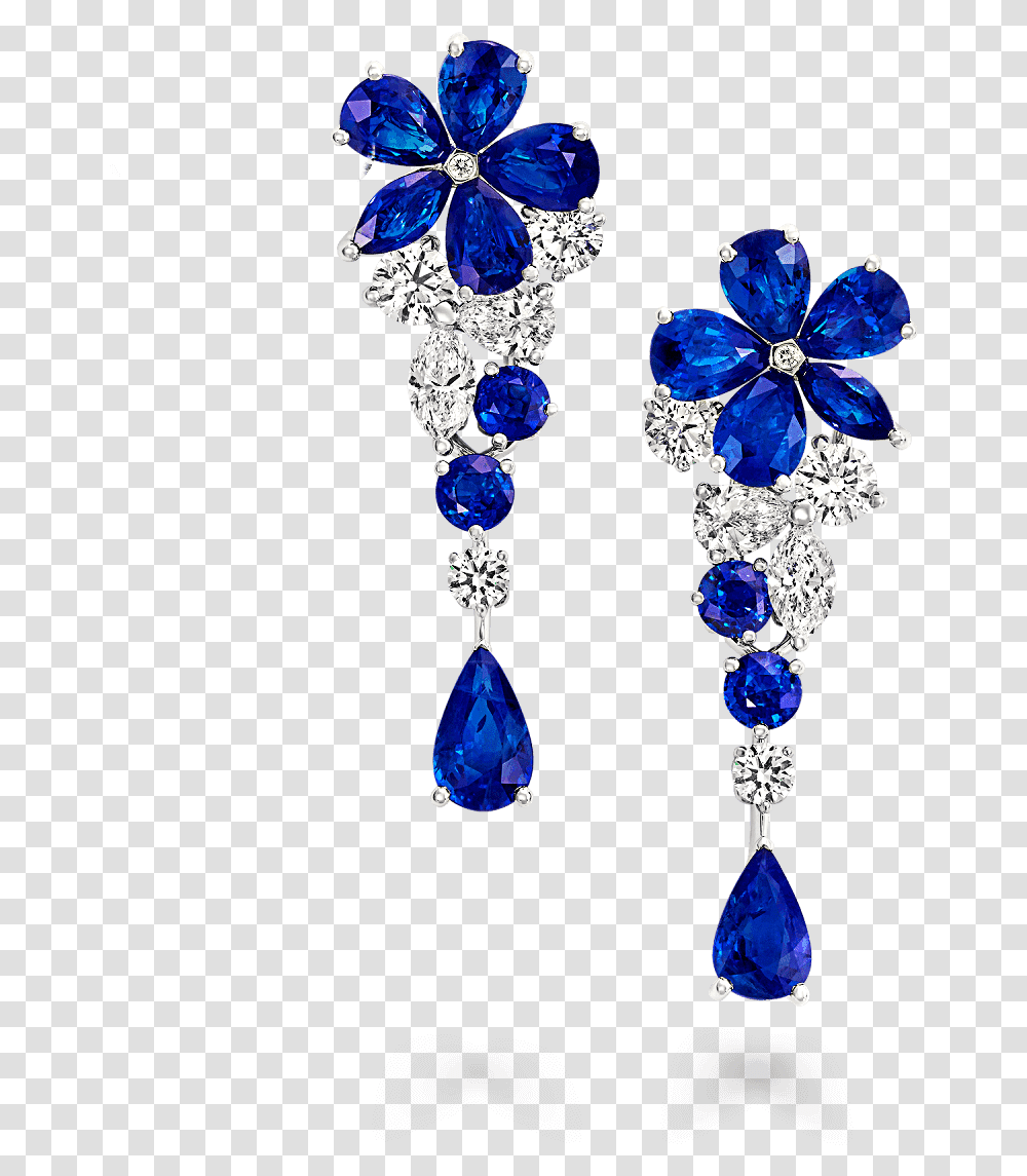 Earring Blue Flower Graff Diamonds Emerald Earrings, Sapphire, Gemstone, Jewelry, Accessories Transparent Png