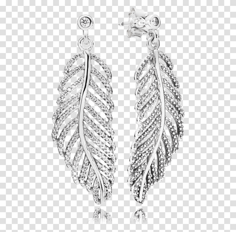 Earrings Drawing Feather Earring Pandora Feather Earrings, Jewelry, Accessories, Accessory, Diamond Transparent Png