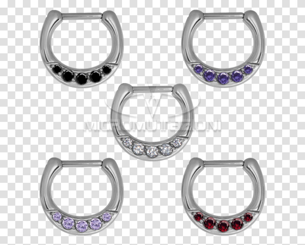 Earrings, Horseshoe, Platinum Transparent Png