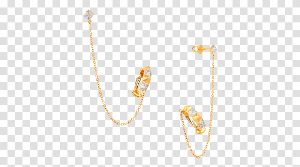 Earrings In Gold With Ear Chain, Accessories, Accessory, Bead Necklace, Jewelry Transparent Png