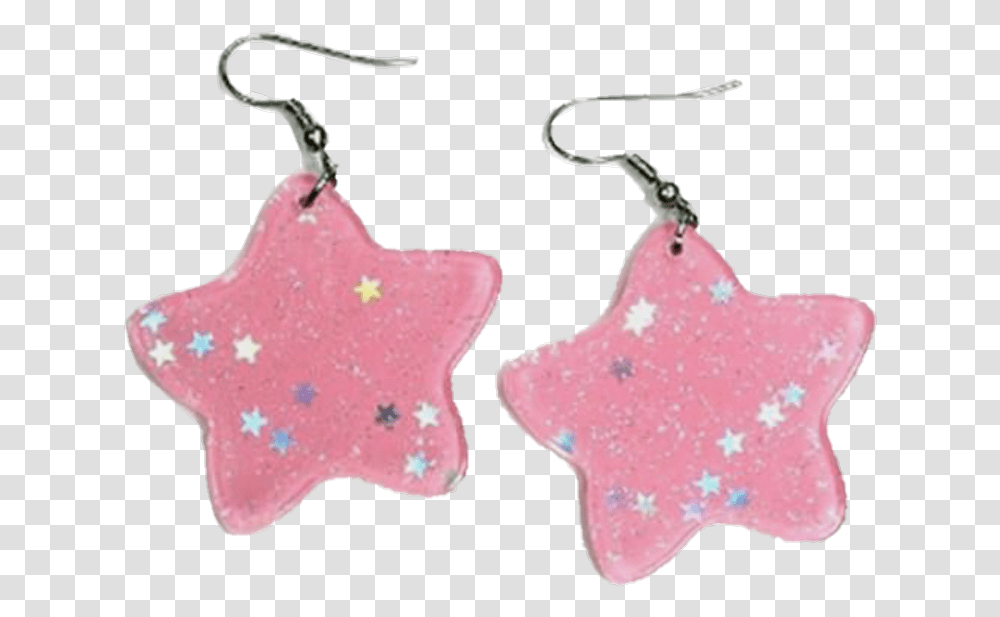 Earrings Kawaii Fairykei Pink Stars Glitter Aesthetic Aesthetic Pink Earrings, Accessories, Accessory Transparent Png