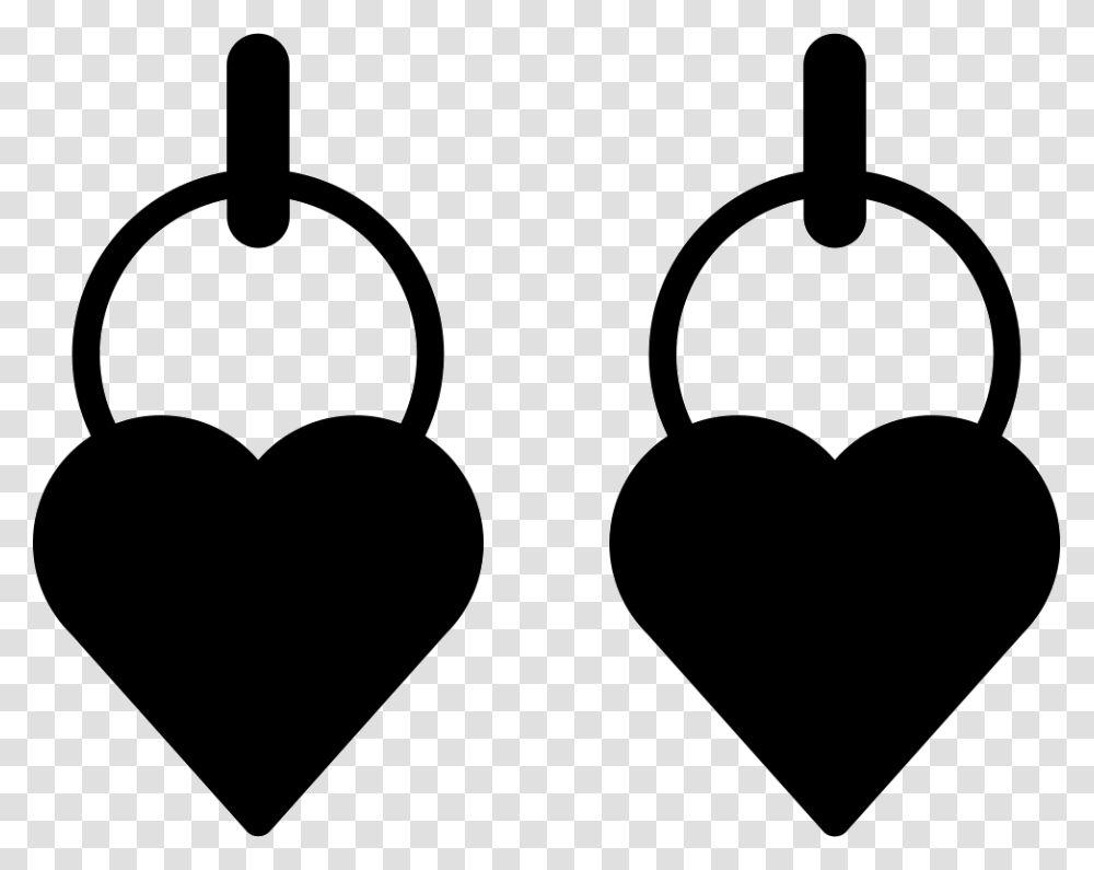 Earrings, Silhouette, Heart, Stencil, Cushion Transparent Png