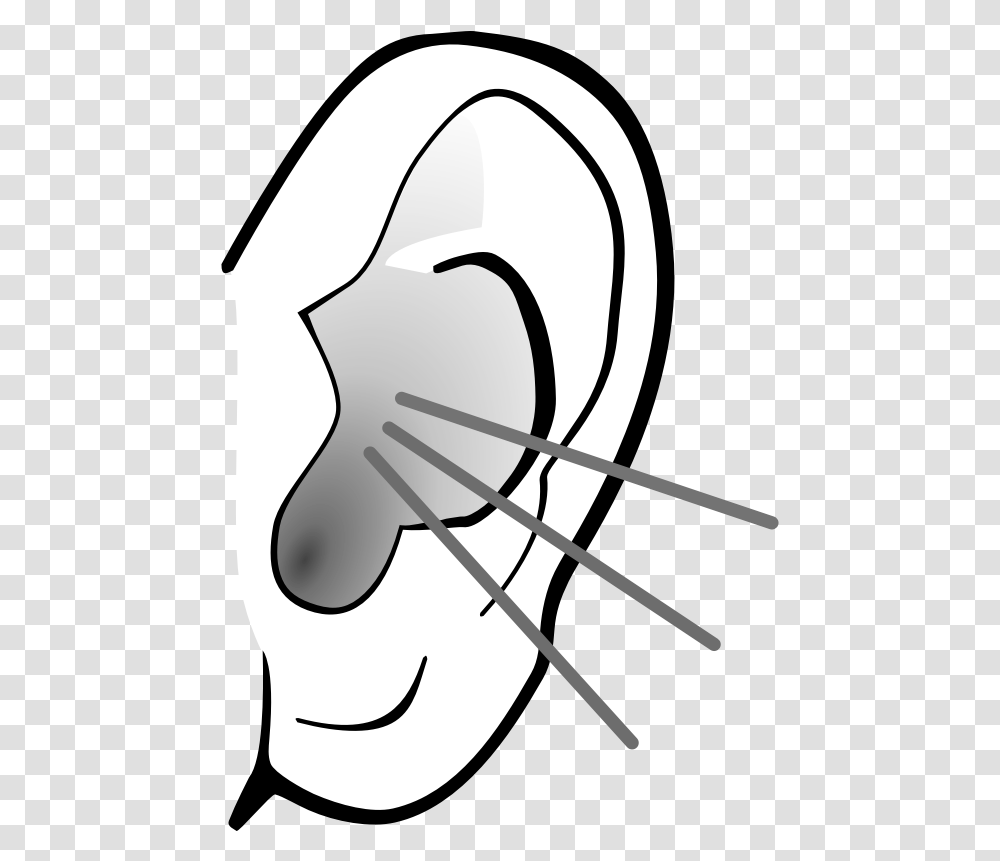 Ears Clipart Black And White, Hand, Label Transparent Png