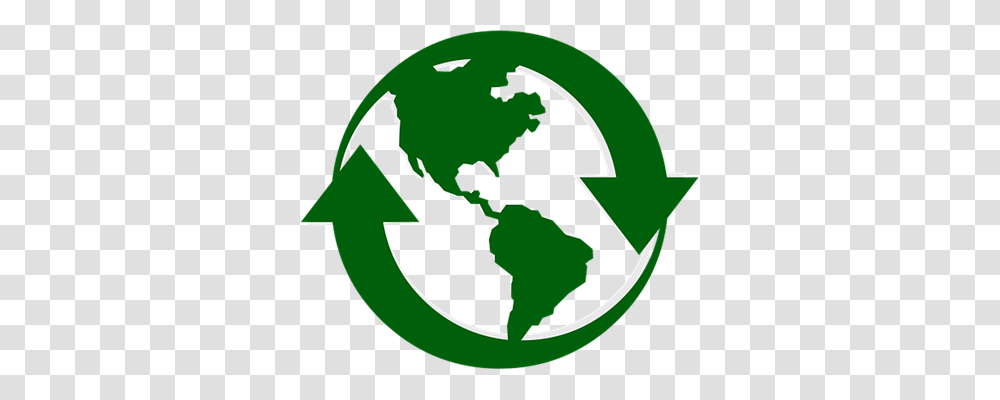 Earth Recycling Symbol, Green Transparent Png