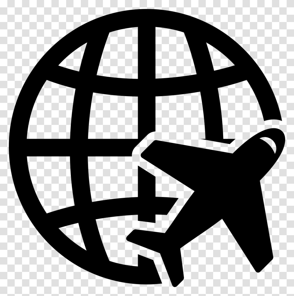 Earth Airplane Icon, Stencil, Rug, Recycling Symbol Transparent Png