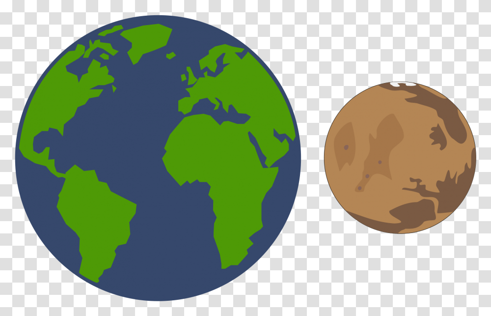 Earth And Mars Earth And Mars, Outer Space, Astronomy, Universe, Planet Transparent Png