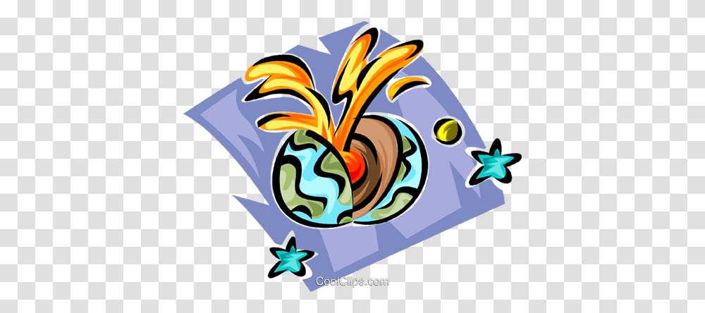 Earth Core Royalty Free Vector Clip Art Illustration, Floral Design, Pattern, Bird Transparent Png