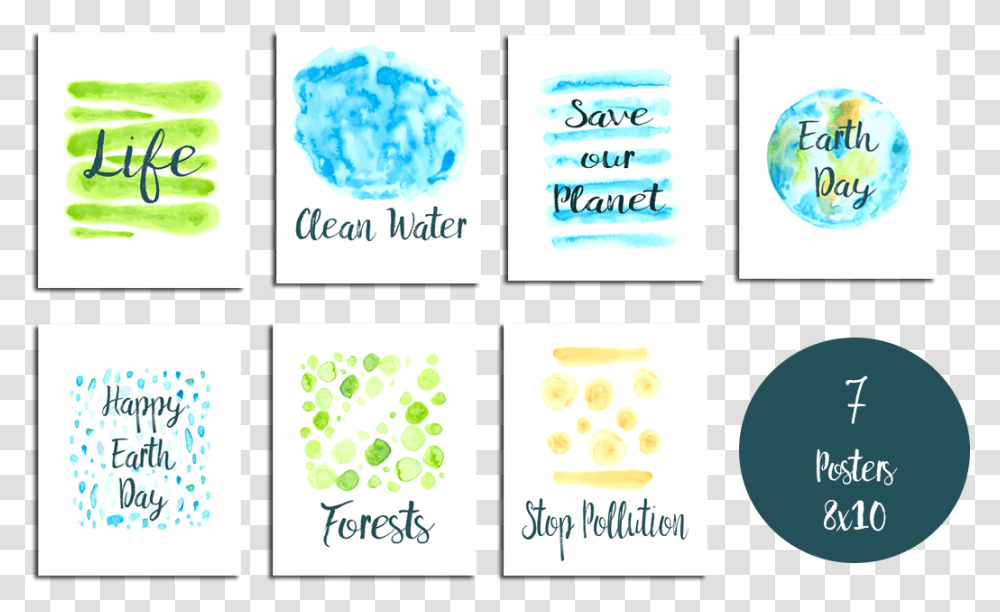 Earth Day Clip Art Set And Posters Example Image Graphic Design, Label, Advertisement, Paper Transparent Png
