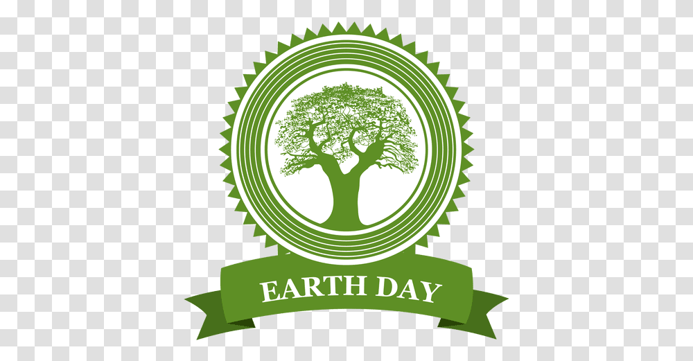 Earth Day Tree Badge & Svg Vector File Earth Day Logo, Green, Plant, Symbol, Vegetation Transparent Png