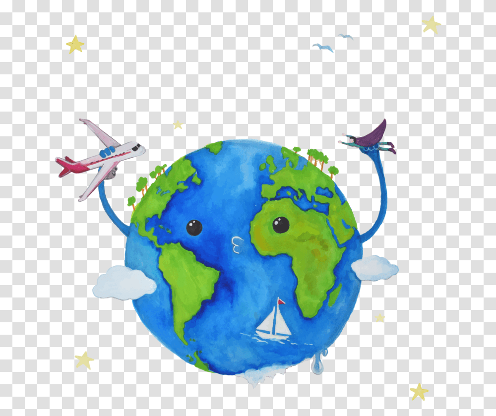 Earth Globe Area Day Cartoon Free Download Hq Aesthetic Cartoon Background Earth, Outer Space, Astronomy, Universe, Planet Transparent Png