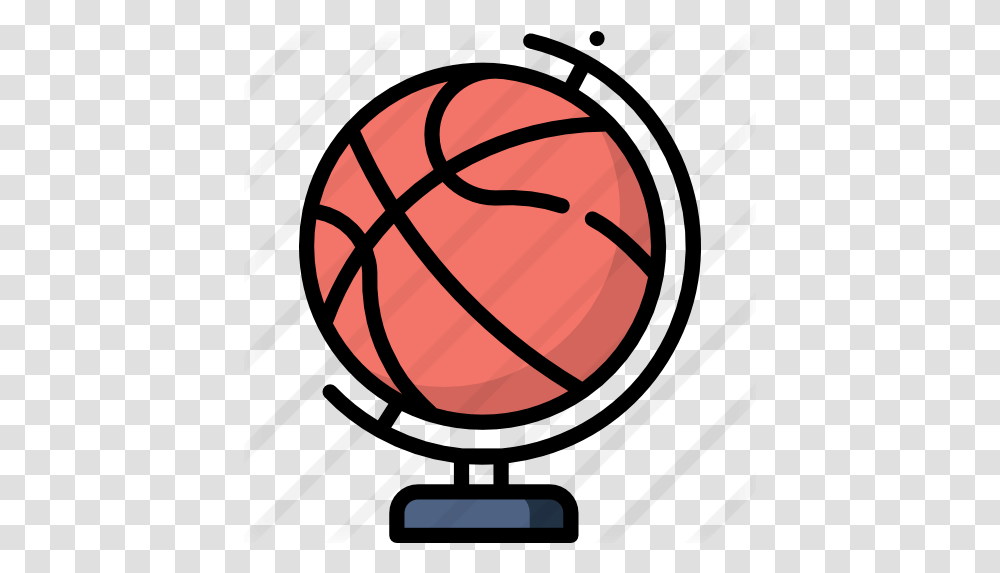 Earth Globe Free Sports Icons Basketball Stickers, Team Sport, Sphere, Basketball Court Transparent Png