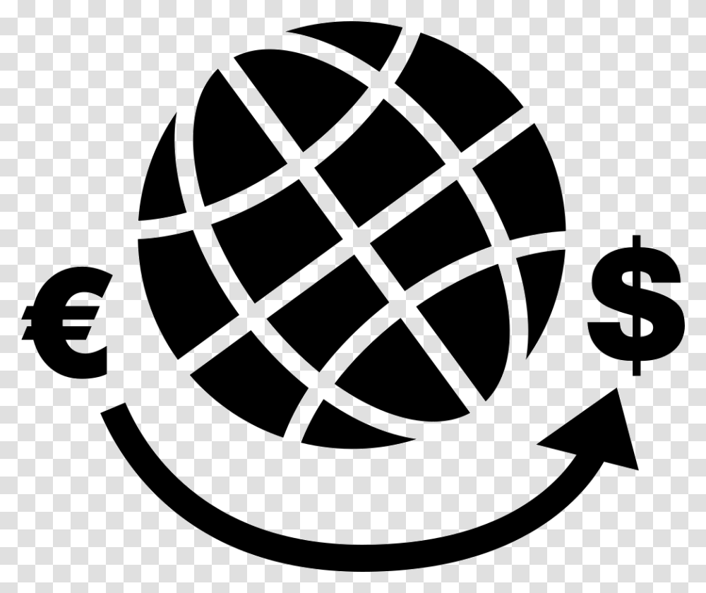 Earth Globe Grid With Euros And Dollars Signs Airplane And World, Grenade, Bomb, Weapon, Weaponry Transparent Png