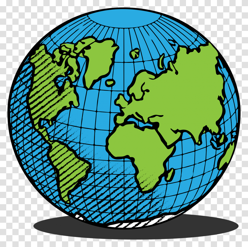 Earth Globe Space Planet World Global Science Globe Black And White, Outer Space, Astronomy, Universe Transparent Png