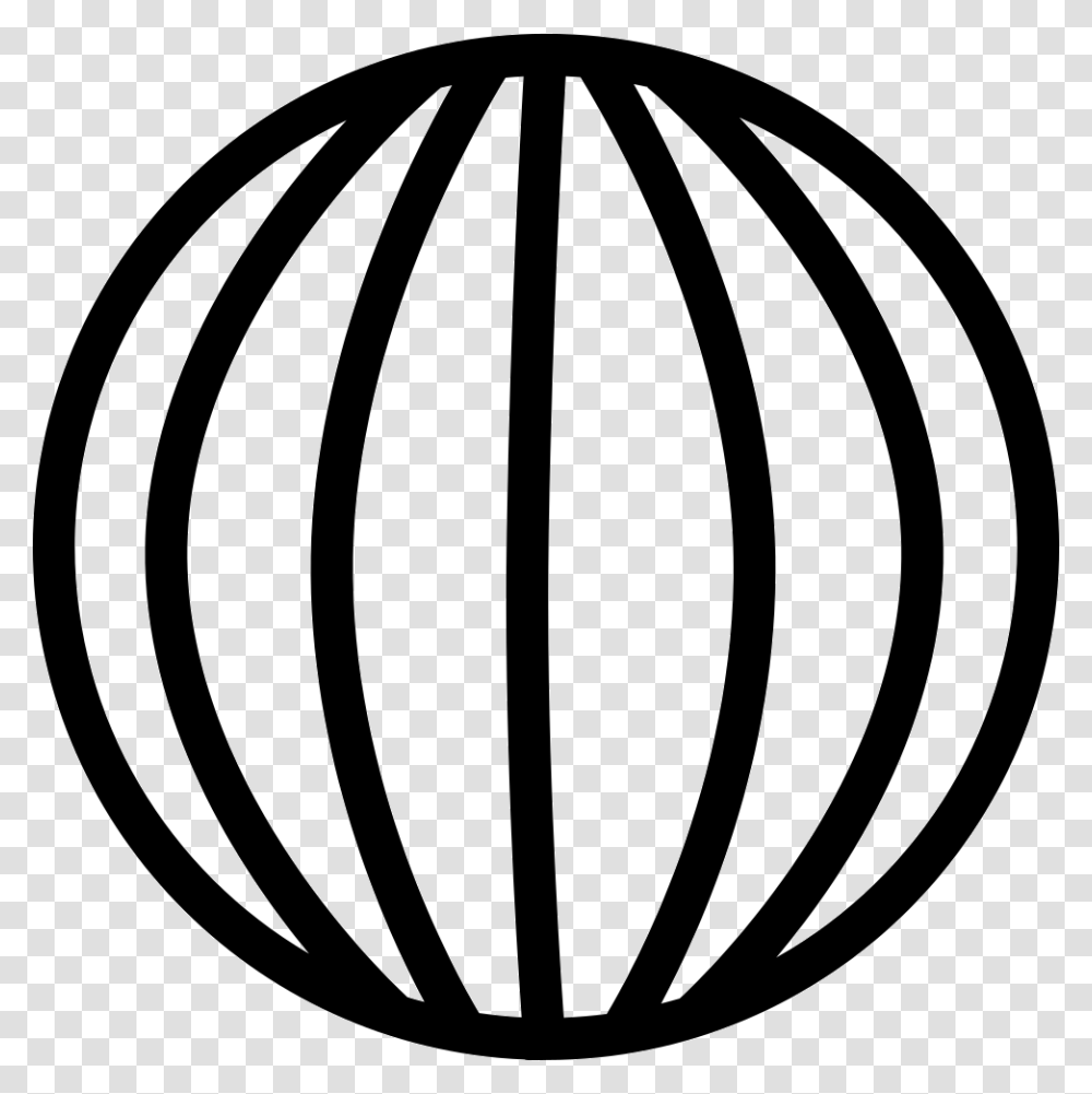 Earth Globe With Vertical Lines Grid Icon Free Download, Stencil, Sphere, White, Texture Transparent Png