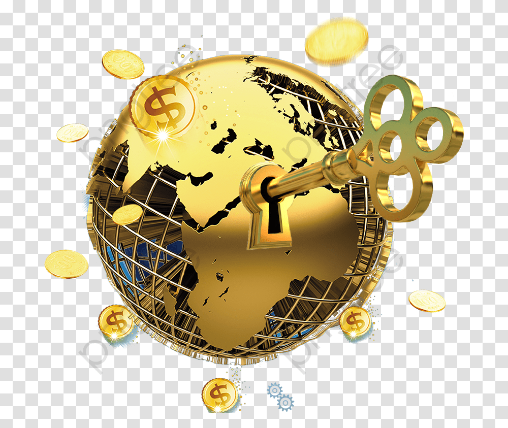 Earth Gold Gold Globe, Outer Space, Astronomy, Universe, Planet Transparent Png