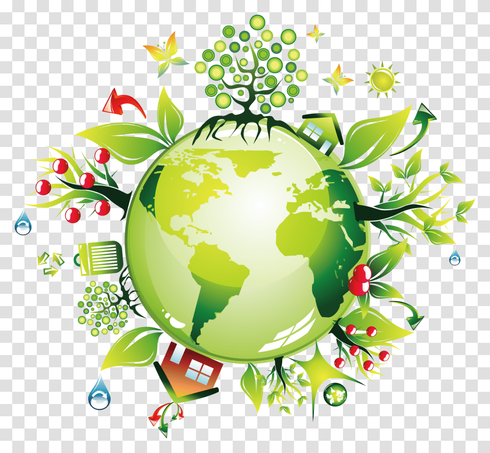 Earth Green Environmentally Friendly Go Green Environment, Floral Design, Pattern Transparent Png
