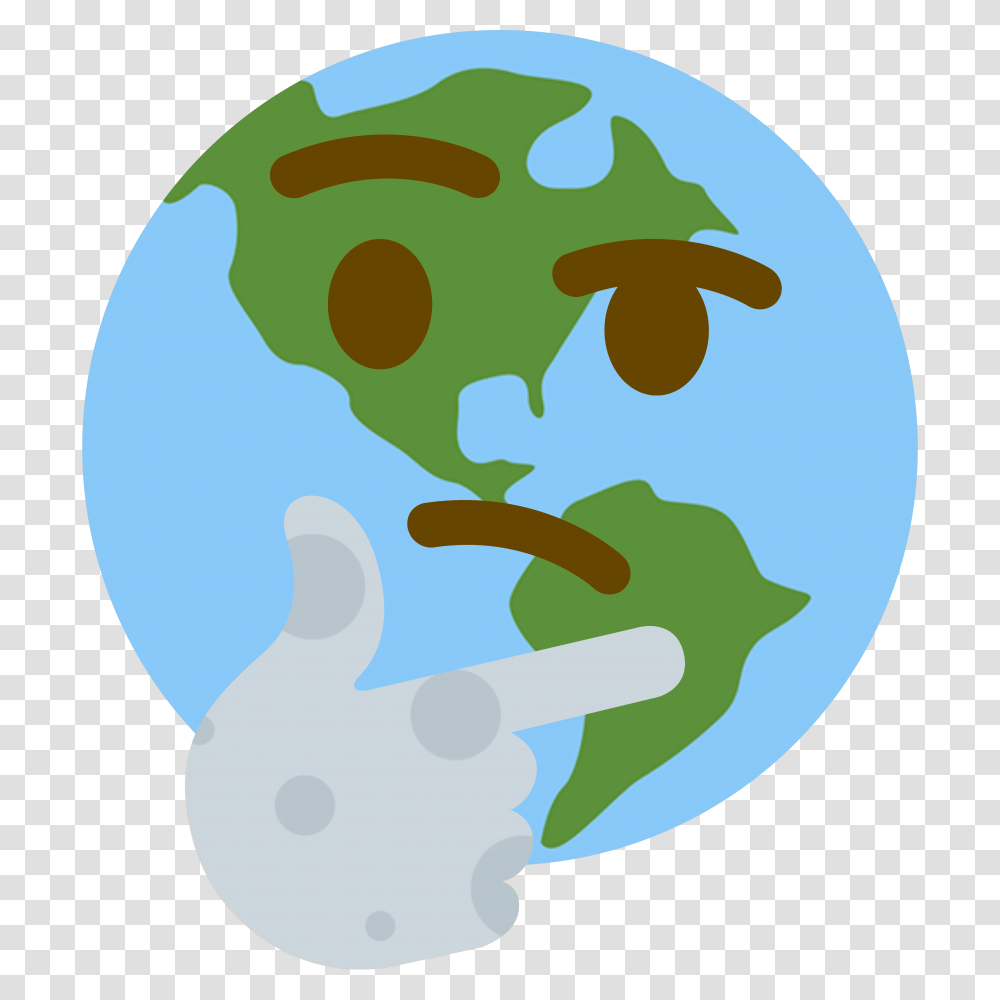 Earth Hmm Thinking Face Emoji Know Your Meme, Outer Space, Astronomy, Universe, Planet Transparent Png