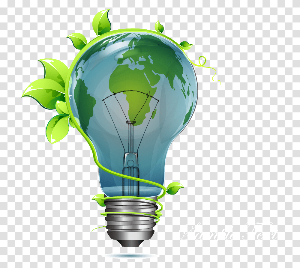 Earth Light Bulb Image Energy Saved Is Energy Generated, Green, Lamp Transparent Png