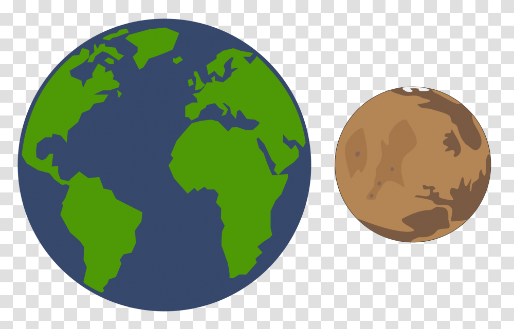 Earth Mars Comparision Sketch, Outer Space, Astronomy, Universe, Planet Transparent Png