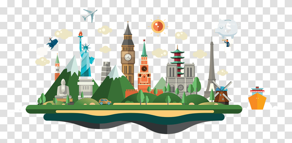 Earth Travel World Image Travel Around The World Clipart, Architecture, Building, Spire, Tower Transparent Png