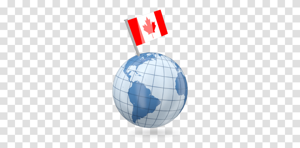 Earth With Flag Pin Earth With Canada Flag, Outer Space, Astronomy, Universe, Planet Transparent Png