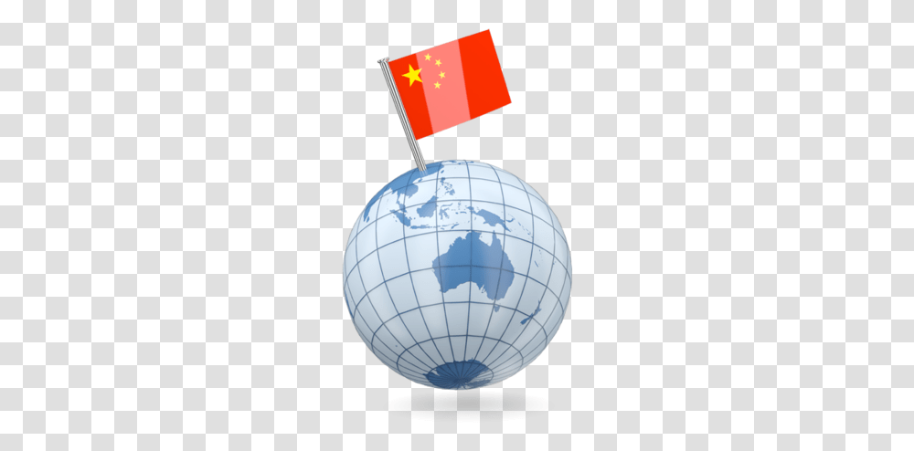 Earth With Flag Pin Globe With China Flag, Outer Space, Astronomy, Universe, Planet Transparent Png