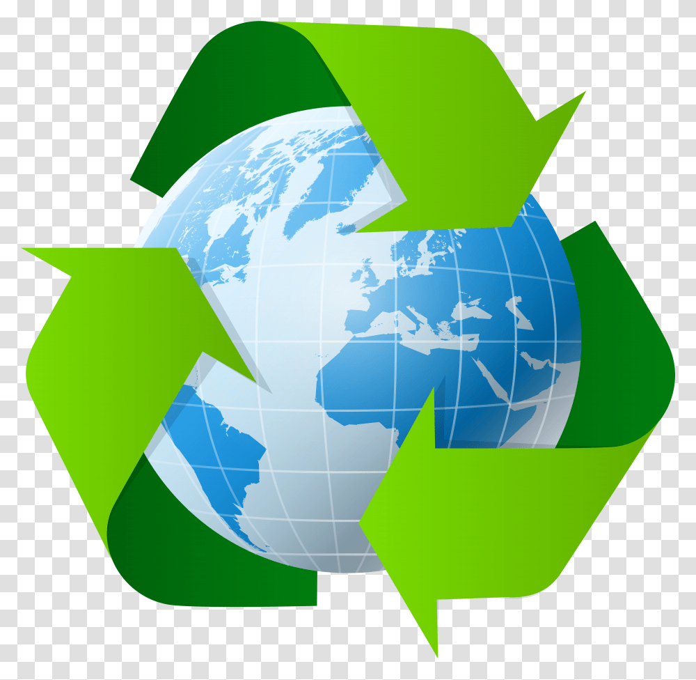 Earth With Recycle Symbol Clip Art Transparent Png