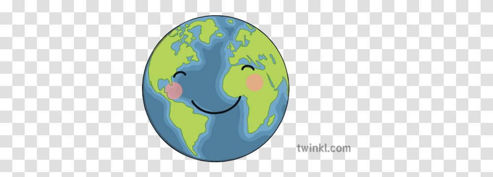 Earth With Smiley Face Globe Happy Ks1 Planet Earth Illustration Eyfs, Outer Space, Astronomy, Universe, Bear Transparent Png