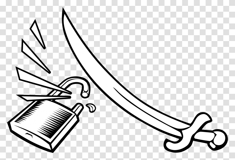 Earthquake Crack Clipart Gambar Pedang Hitam Putih, Weapon, Weaponry, Blade, Sword Transparent Png