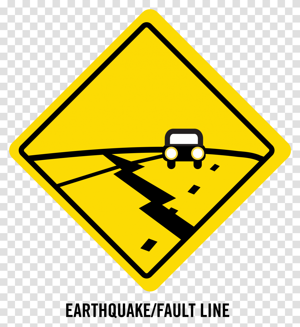 Earthquake Fault Line Sign, Road Sign, Triangle Transparent Png