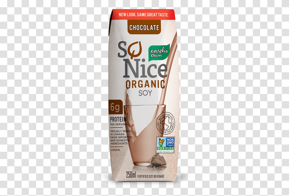 Earths Own Chocolate Organic Soy Milk Plant Based Milk So Nice, Bottle, Cosmetics, Perfume Transparent Png