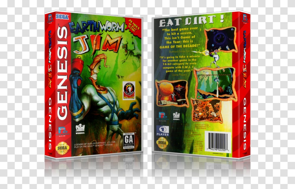 Earthworm Jim 1 Sega, Advertisement, Poster, Flyer, Paper Transparent Png