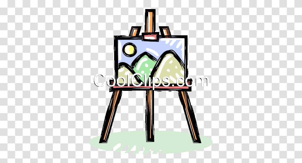 Easel With A Painting Royalty Free Vector Clip Art Illustration, Gate, Canvas, Cowbell Transparent Png