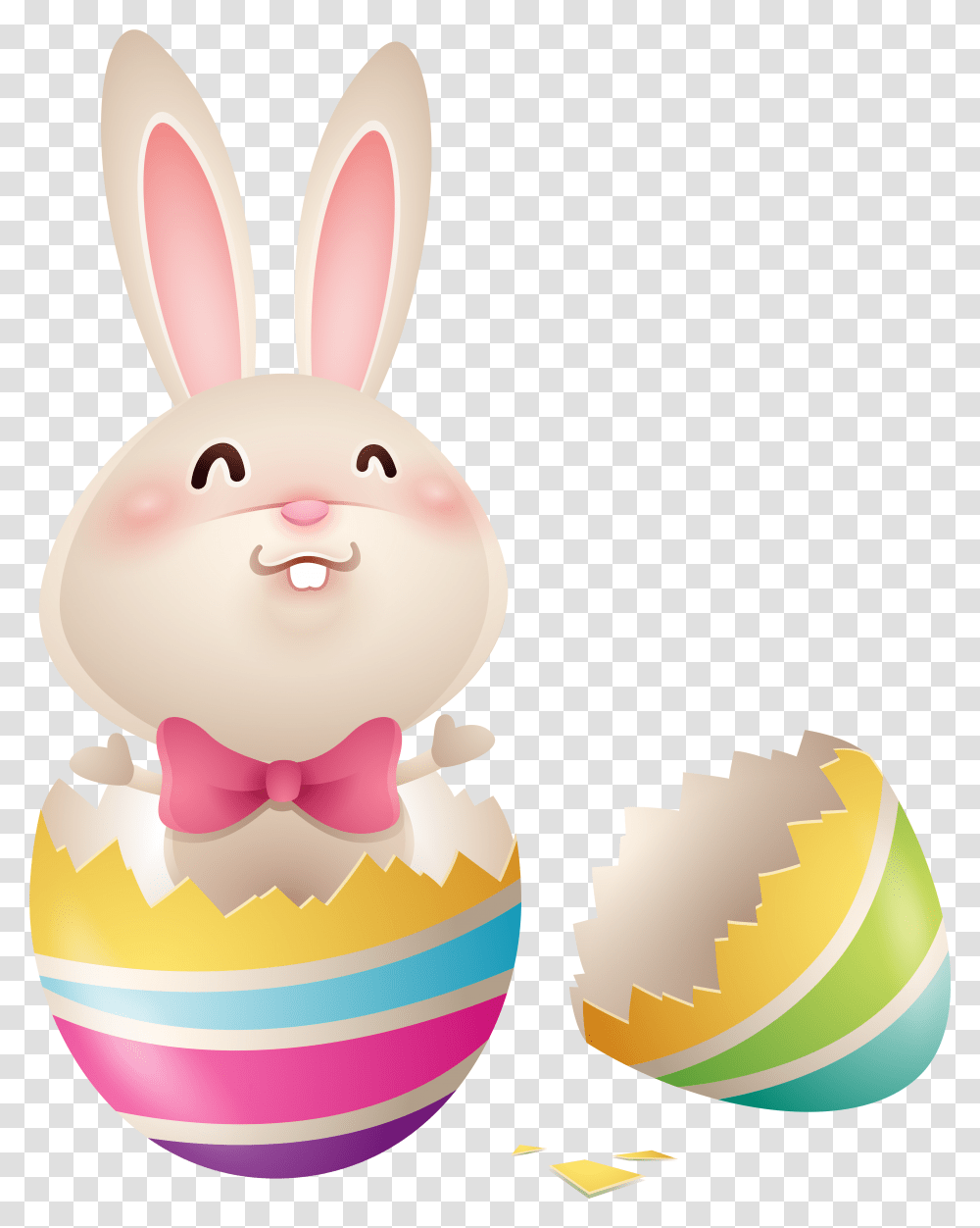 Easter Basket Bunny Clipart Bunny In An Egg, Snowman, Food, Animal, Cream Transparent Png