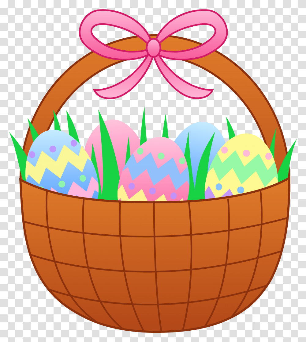 Easter Basket Clipart Easter Basket With Eggs, Easter Egg, Food, Balloon Transparent Png